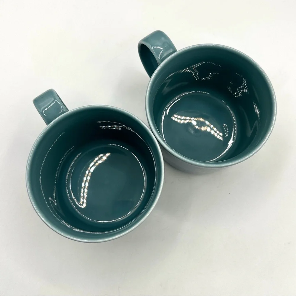 2 Crate&Barrel Blue Aaron Probyn Mugs. Pattern is Hue. Discontinued.